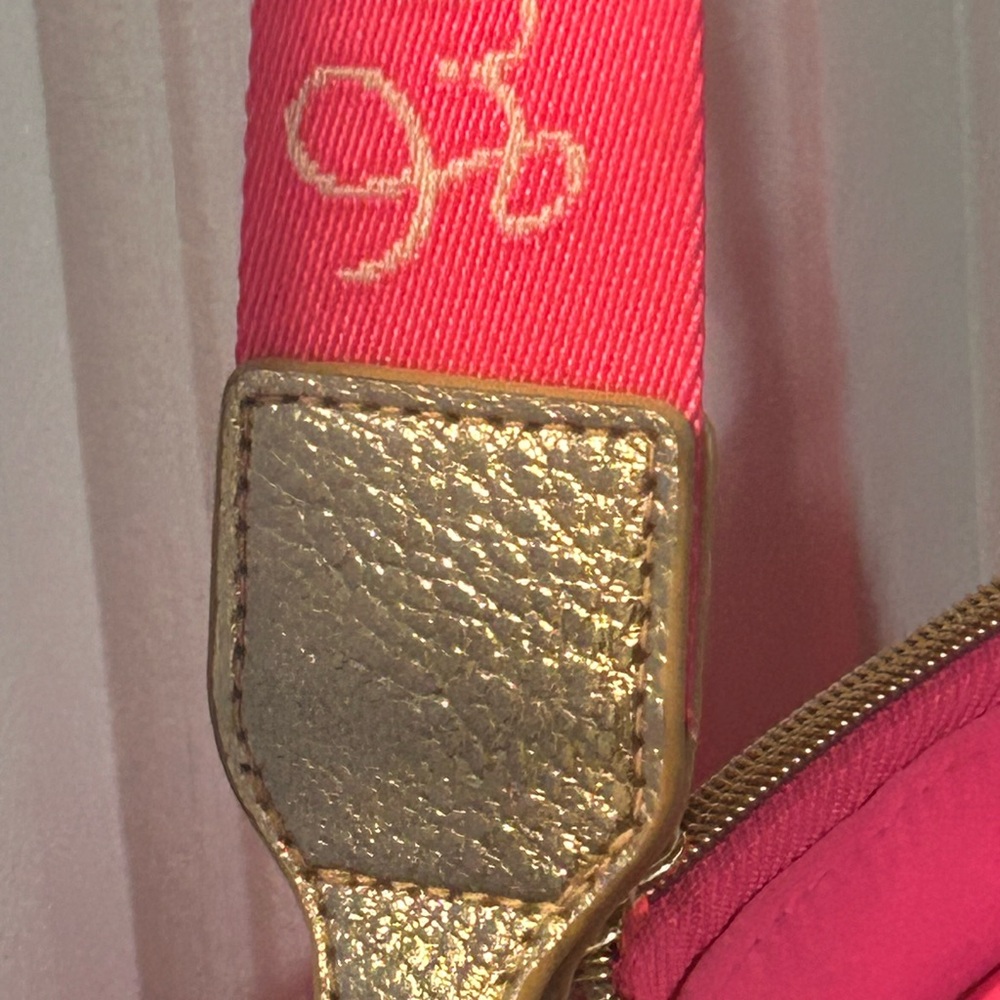 Lilly Pulitzer neoprene, Barbie pink Crossbody Giovanna bag purse 10.5 x 8“flaws - Picture 7 of 16